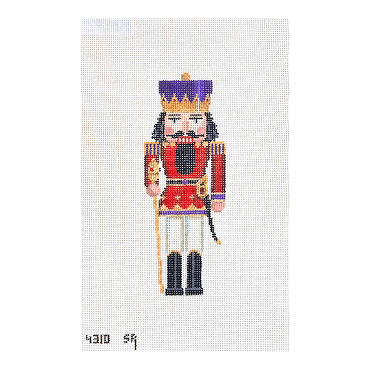 Susan Roberts Needlepoint Red and Gold King Nutcracker Needlepoint Canvas