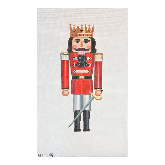 Susan Roberts Needlepoint Red Prince Nutcracker 18" Stand Up Needlepoint Canvas