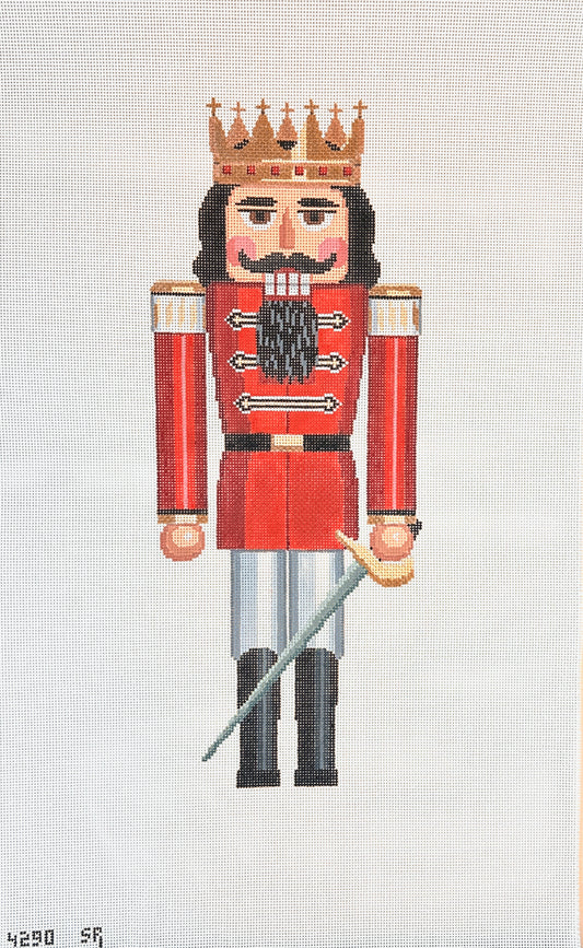 Susan Roberts Needlepoint Red Prince Nutcracker 18" Stand Up Needlepoint Canvas