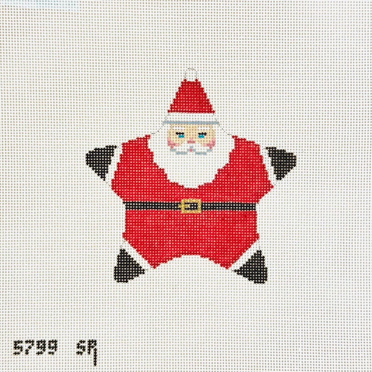 Susan Roberts Needlepoint Red Suit Star Santa Needlepoint Canvas