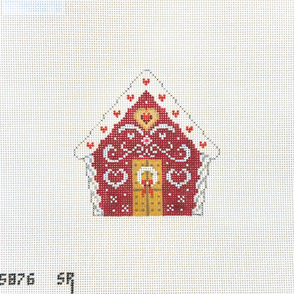 Susan Roberts Needlepoint Red Velvet Lace Needlepoint Canvas