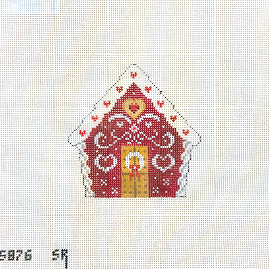 Susan Roberts Needlepoint Red Velvet Lace Needlepoint Canvas