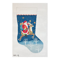Susan Roberts Needlepoint Santa Collecting Stars Stocking Needlepoint Canvas