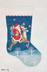 Susan Roberts Needlepoint Santa Collecting Stars Stocking Needlepoint Canvas