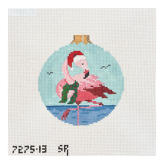 Susan Roberts Needlepoint Santa Flamingo Needlepoint Canvas - 13M