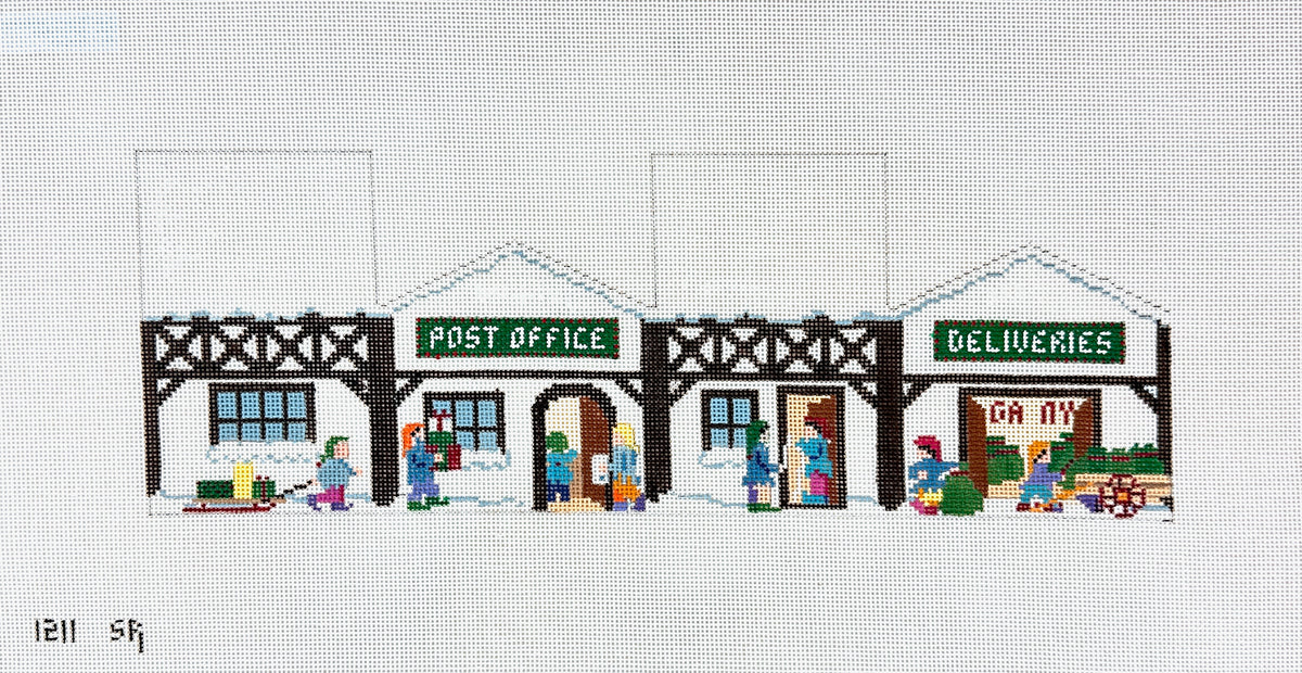 Susan Roberts Needlepoint Santa's Village 3D Post Office Needlepoint Canvas