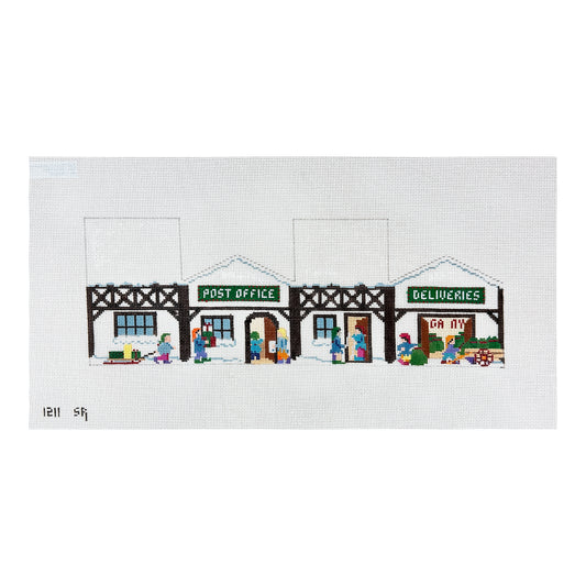 Susan Roberts Needlepoint Santa's Village 3D Post Office Needlepoint Canvas