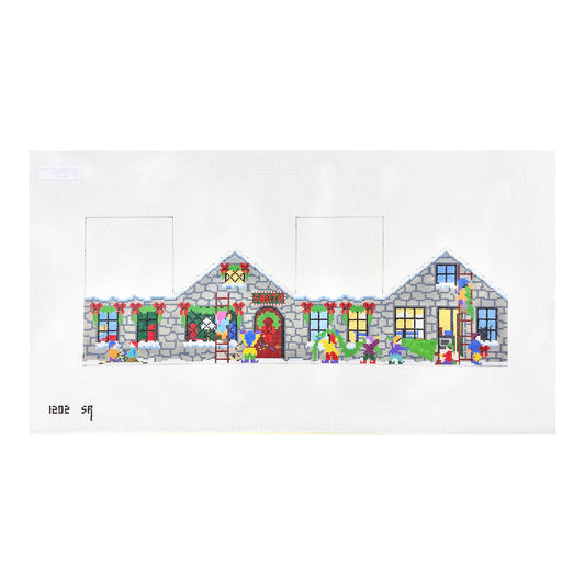Susan Roberts Needlepoint Santa's Village Santa's House Needlepoint Canvas - 18M