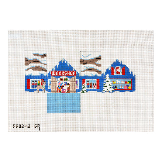 Susan Roberts Needlepoint Santa's Workshop 3D Mini House Needlepoint Canvas - 13M