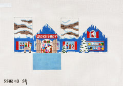 Susan Roberts Needlepoint Santa's Workshop 3D Mini House Needlepoint Canvas - 13M