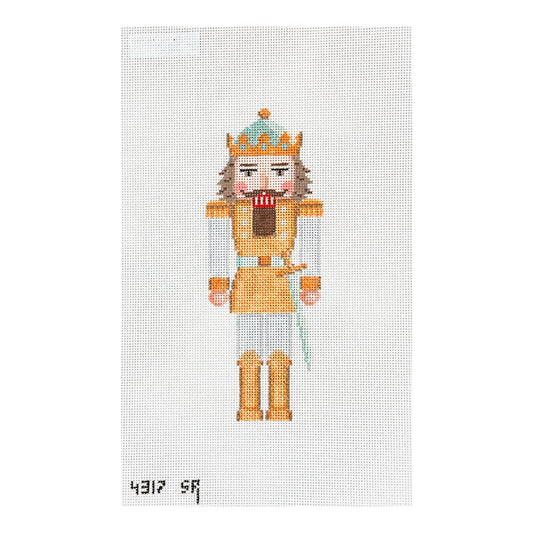 Susan Roberts Needlepoint  Silver and Gold King Nutcracker Needlepoint Canvas