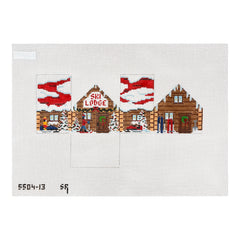 Susan Roberts Needlepoint Ski Lodge 3D Mini House Needlepoint Canvas - 13M