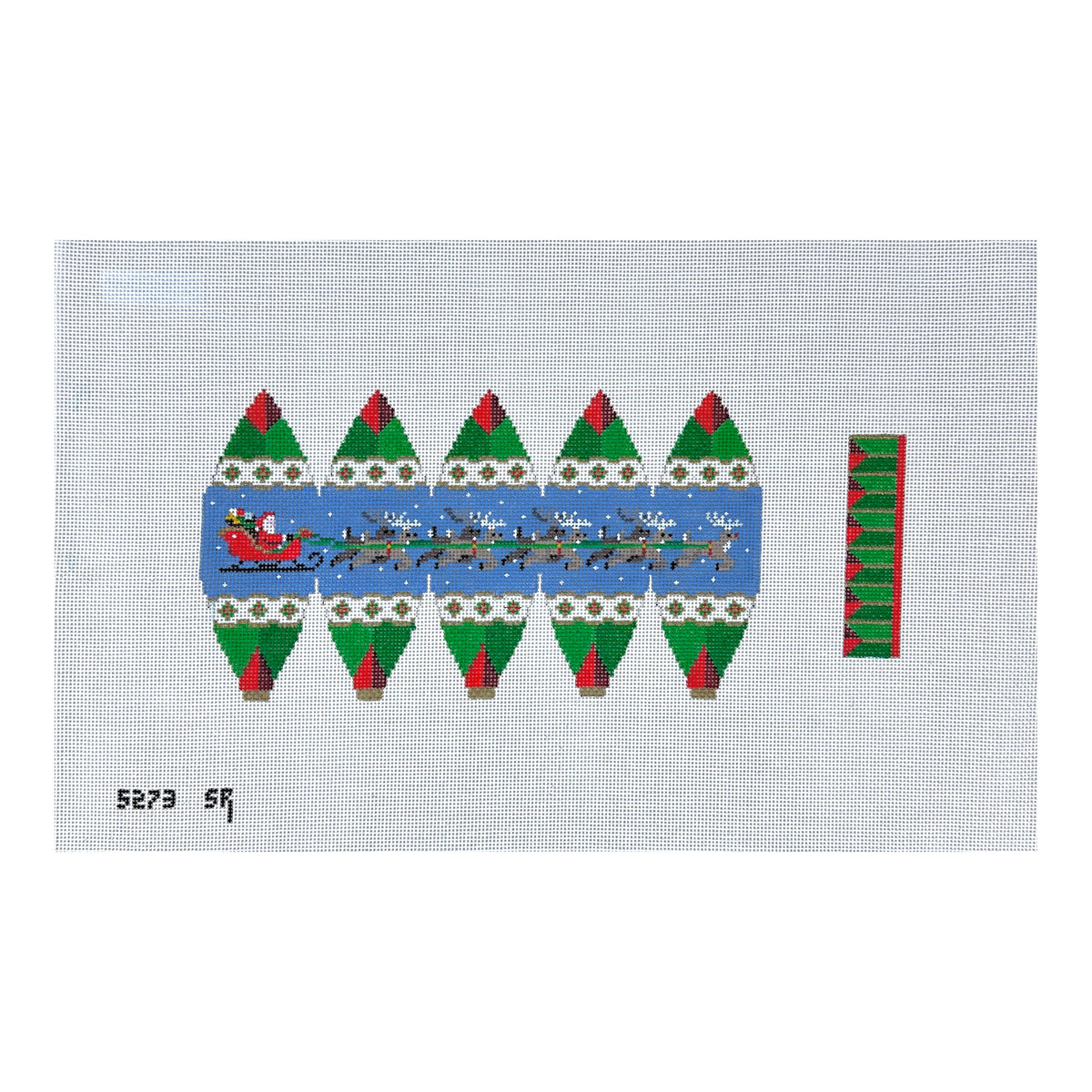 Susan Roberts Needlepoint Sleigh and Reindeer Hot Air Balloon 3D Needlepoint Canvas