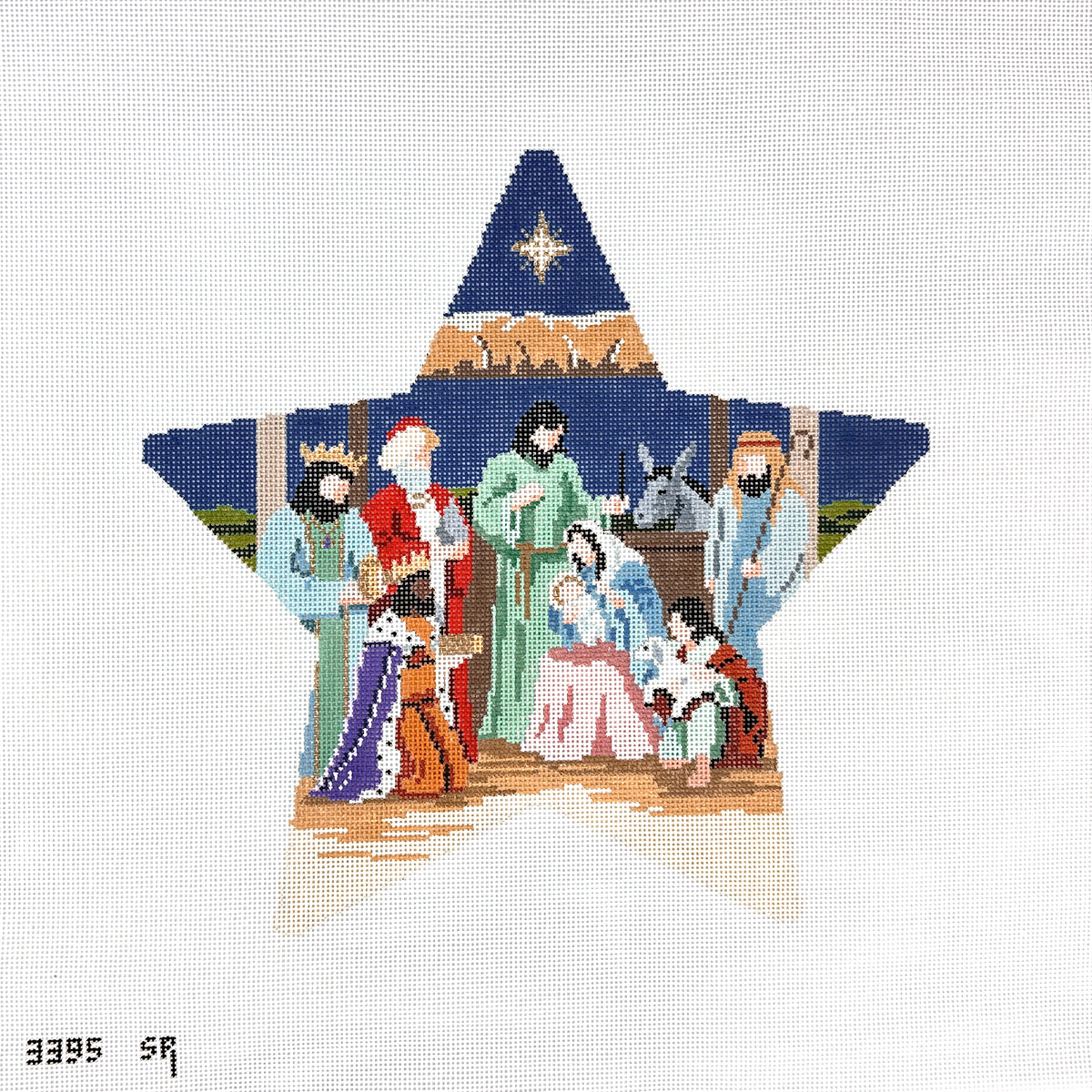Susan Roberts Needlepoint Star Nativity Tree Topper Needlepoint Canvas