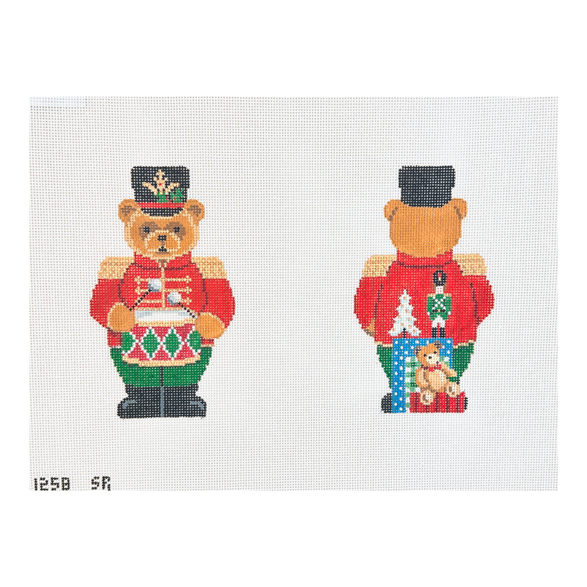 Susan Roberts Needlepoint Teddy Drummer Two Sided Needlepoint Canvas - 18M
