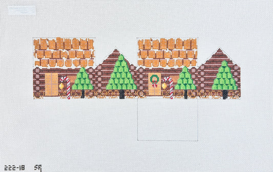 Susan Roberts Needlepoint Tootsi Roll Log Cabin 3D Gingerbread House Needlepoint Canvas