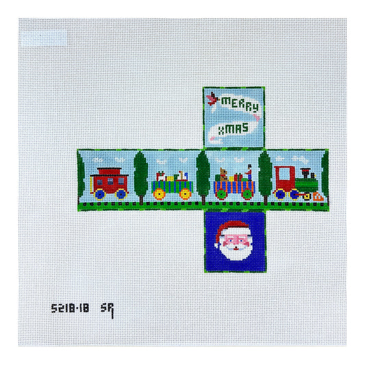Susan Roberts Needlepoint Toy Train Cube Needlepoint Canvas - 18m