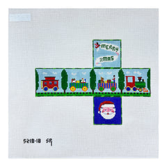Susan Roberts Needlepoint Toy Train Cube Needlepoint Canvas - 18m