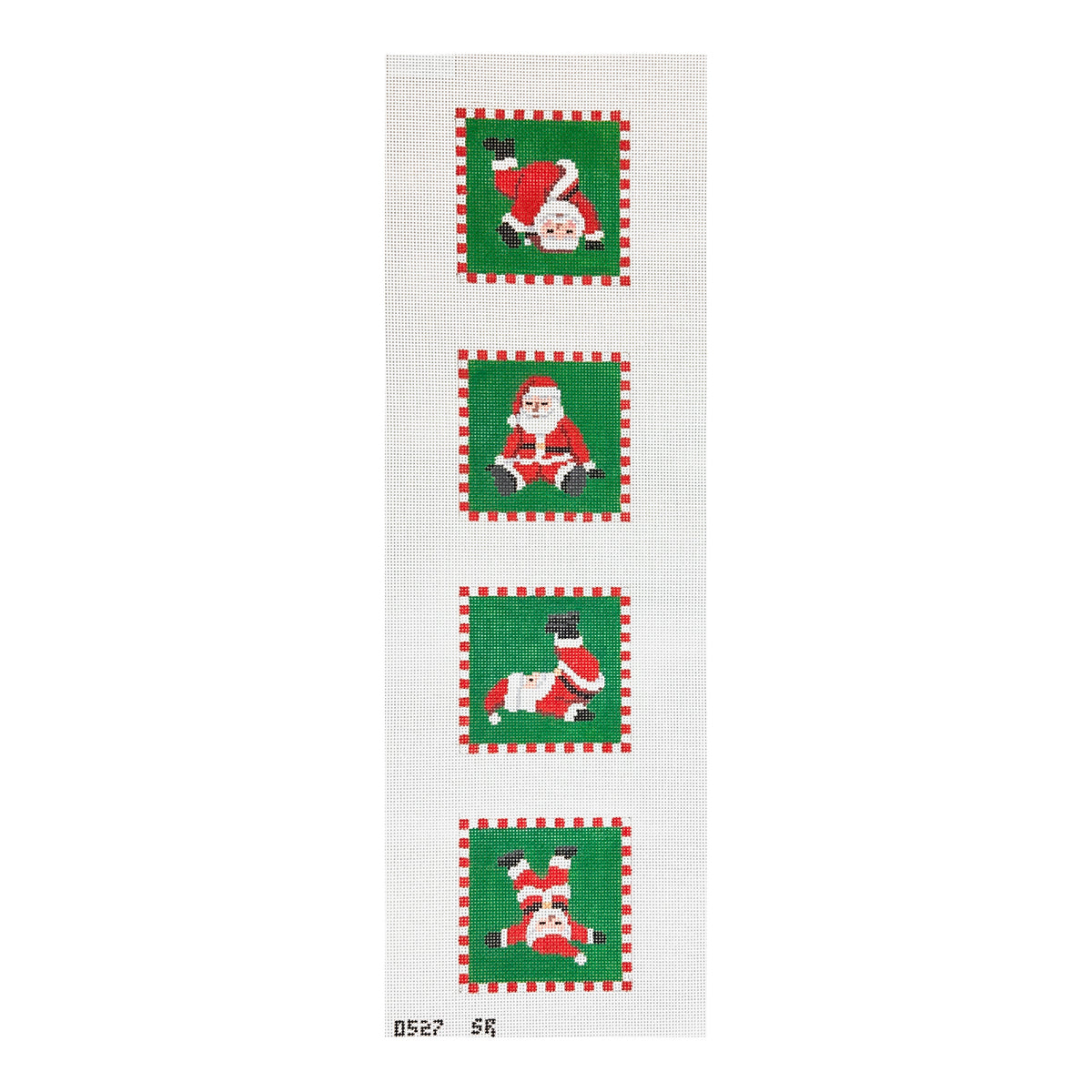 Susan Roberts Needlepoint Tumbling Santas Coaster Set Needlepoint Canvas
