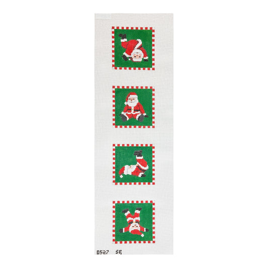 Susan Roberts Needlepoint Tumbling Santas Coaster Set Needlepoint Canvas