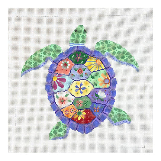 Susan Roberts Needlepoint Turtle Garden Needlepoint Canvas - 18M