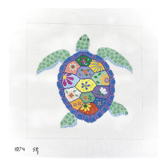Susan Roberts Needlepoint Turtle Garden Needlepoint Canvas - 18M