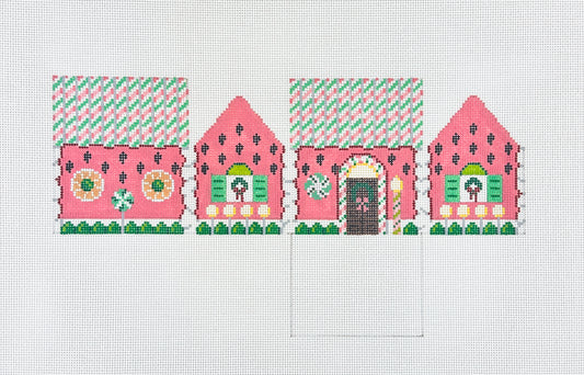 Susan Roberts Needlepoint Watermelon Gingerbread House Needlepoint Canvas