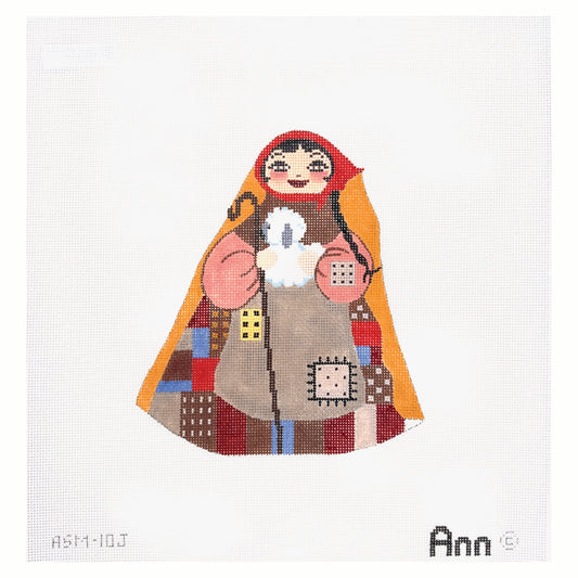 Tapestry Fair Ann Spiess Mills Nativity Sheepherdess Needlepoint Canvas