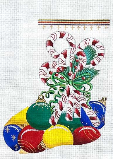 The Meredith Collection Treglown Designs Candy Cane Stocking Needlepoint Canvas