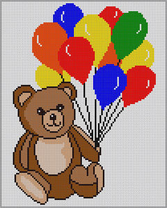 The Meredith Collection Treglown Designs Teddy Bear with Balloon Needlepoint Canvas