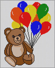The Meredith Collection Treglown Designs Teddy Bear with Balloon Needlepoint Canvas