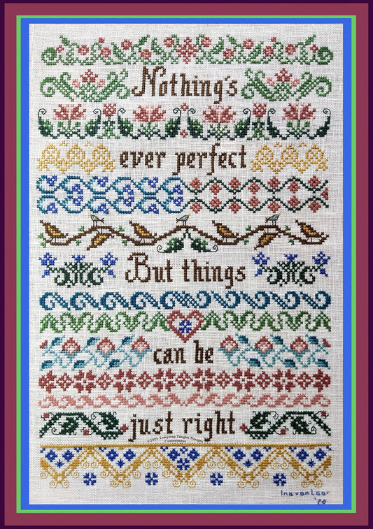 Tempting Tangles Designs Contentment Band Sampler Cross Stitch Pattern
