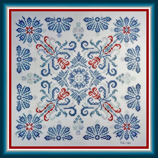 Tempting Tangles Designs Madeira Blues Cross Stitch Pattern