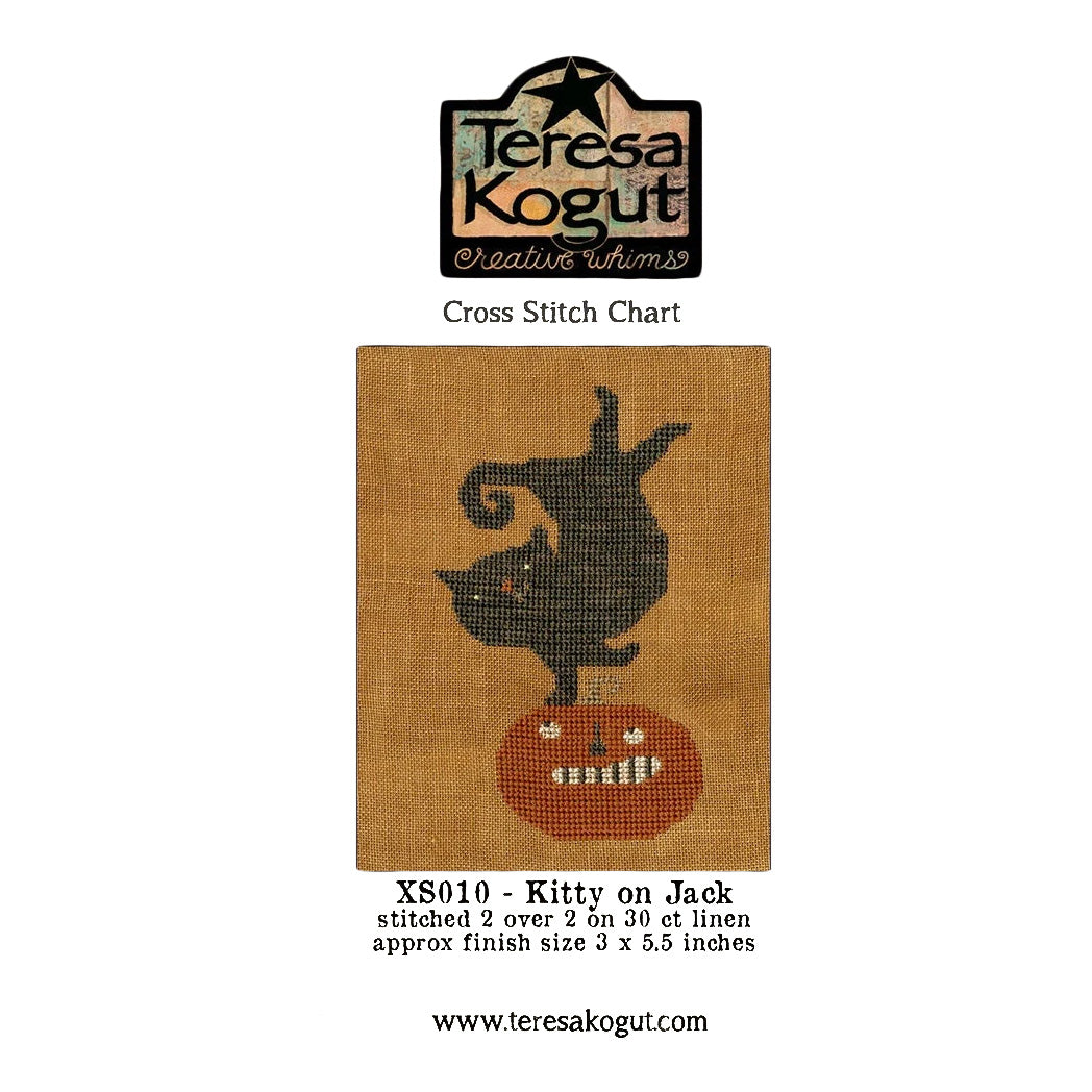 Teresa Kogut Creative Whims Kitty on Jack Cross Stitch Pattern