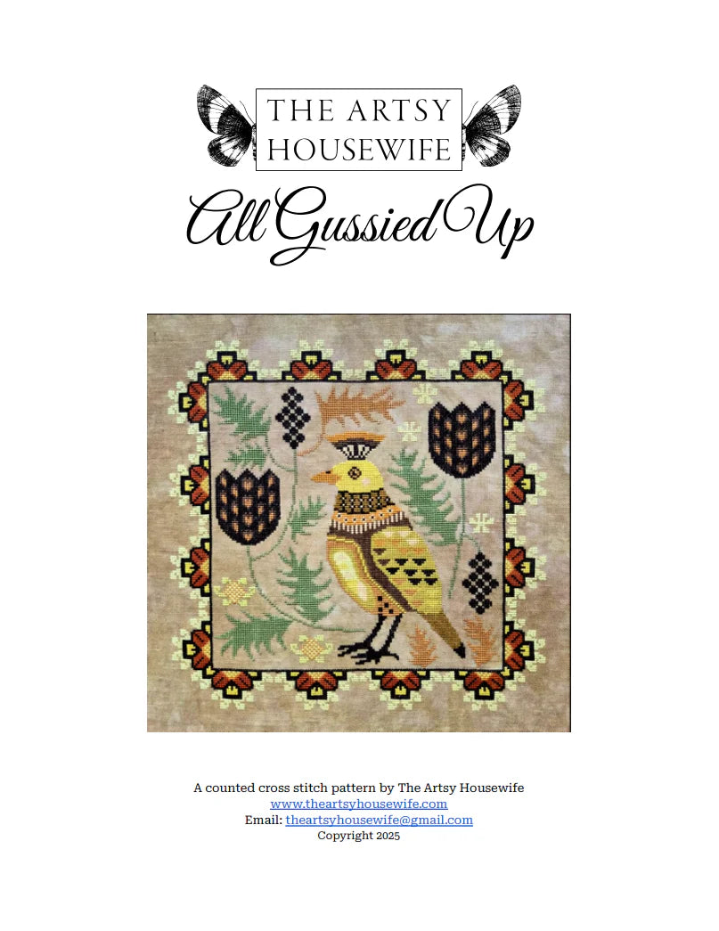 The Artsy Housewife All Gussied Up Cross Stitch Pattern
