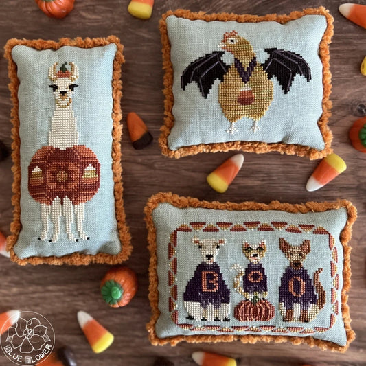 The Blue Flower Candy Corn Crew Cross Stitch Pattern