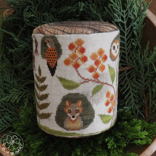 The Blue Flower Trunk Town Autumn Cross Stitch Pattern