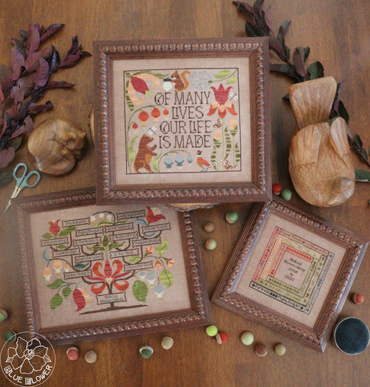 The Blue Flower Of Many Lives Cross Stitch Pattern