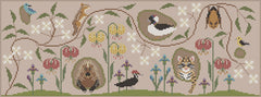 The Blue Flower Jeannine McGowan Trunk Town Summer Cross Stitch Pattern