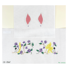 The Collection Designs Bunny Two Sided Violets Needlepoint Canvas