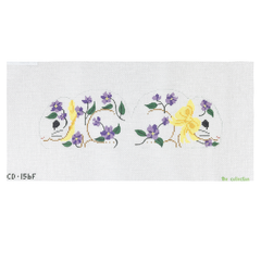 The Collection Designs Bunny Two Sided Violets Needlepoint Canvas