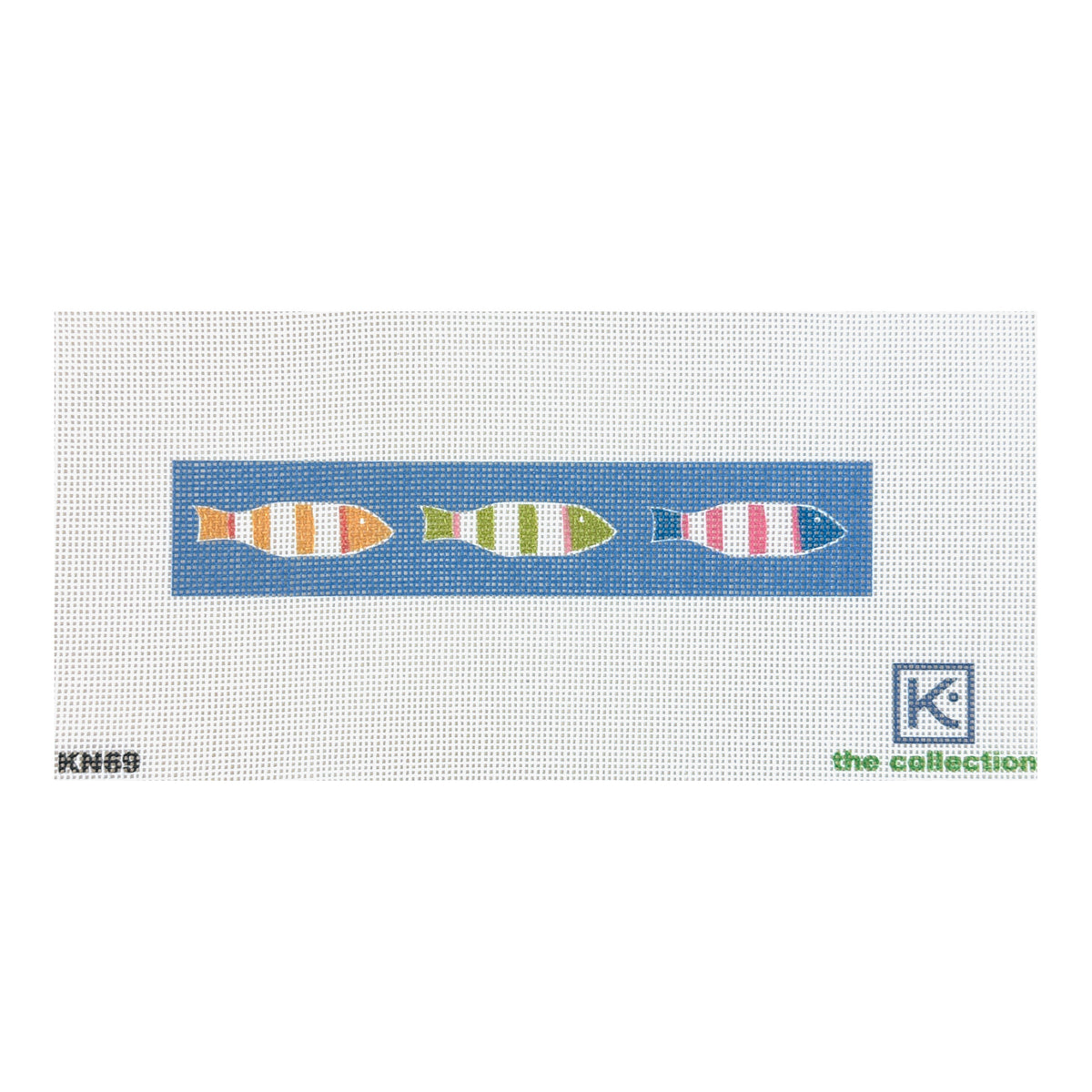 The Collection Designs Kate Nelligan 3 Fish Key Fob Needlepoint Canvas