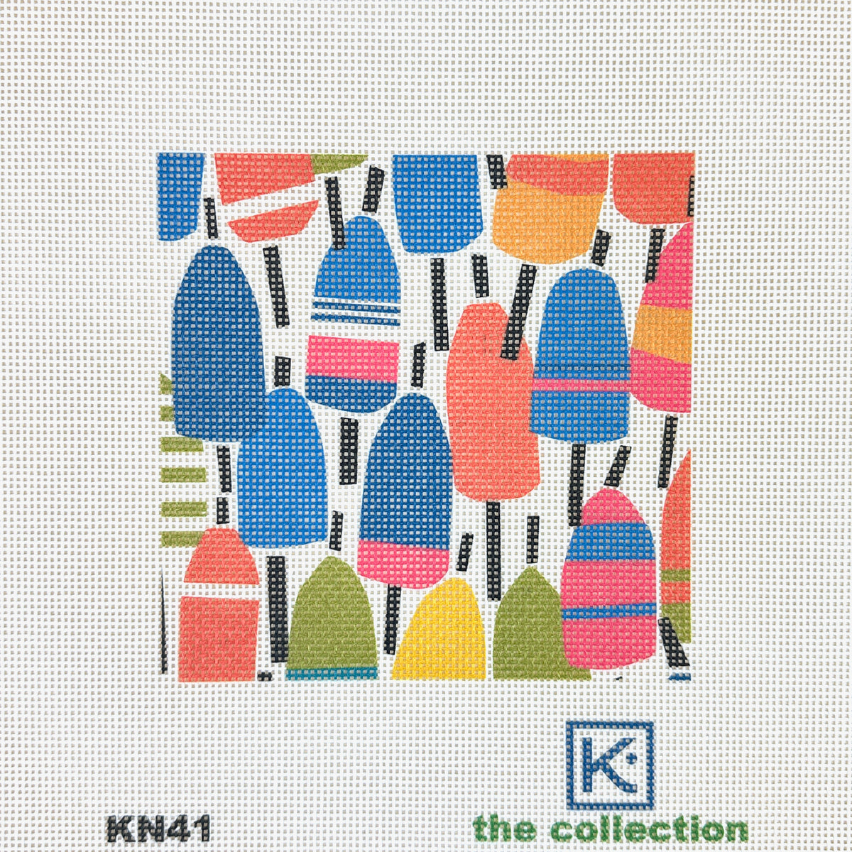 The Collection Designs Kate Nelligan Multi Buoys Needlepoint Canvas