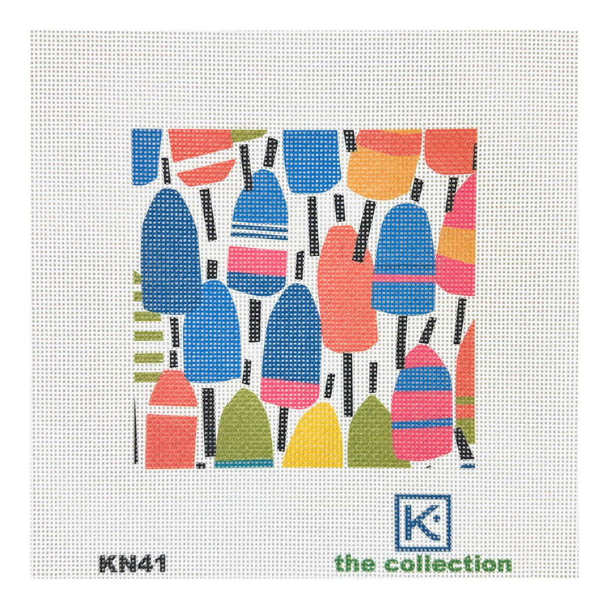 The Collection Designs Kate Nelligan Multi Buoys Needlepoint Canvas
