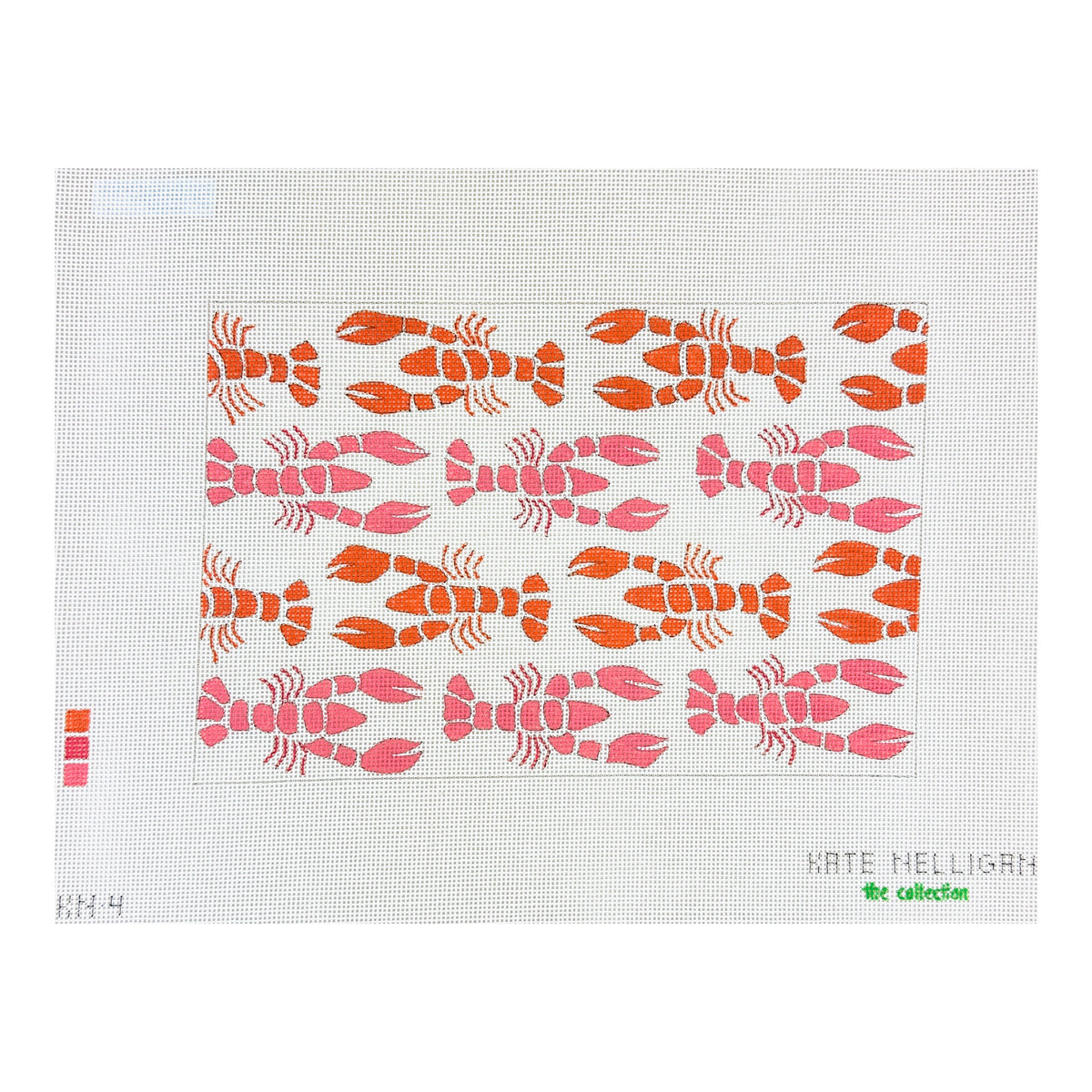 The Collection Designs Kate Nelligan Pink and Red Lobster Needlepoint Canvas