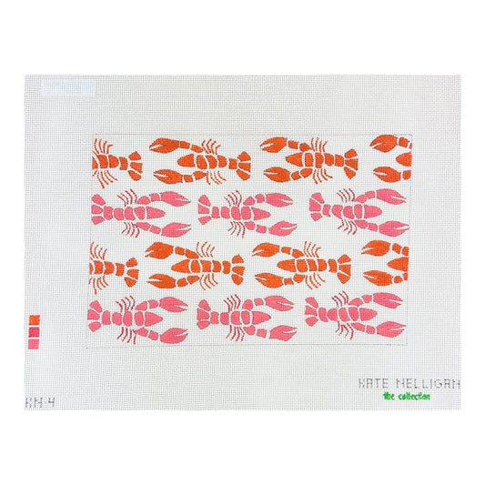 The Collection Designs Kate Nelligan Pink and Red Lobster Needlepoint Canvas