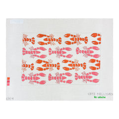 The Collection Designs Kate Nelligan Pink and Red Lobster Needlepoint Canvas