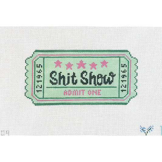 The Collection Designs Kay Irby Shit Show Ticket Needlepoint Canvas
