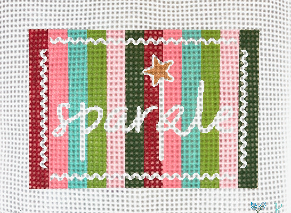 The Collection Designs Kay Irby Sparkle on Stripes Needlepoint Canvas - Large
