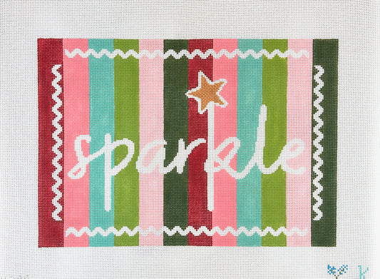 The Collection Designs Kay Irby Sparkle on Stripes Needlepoint Canvas - Large